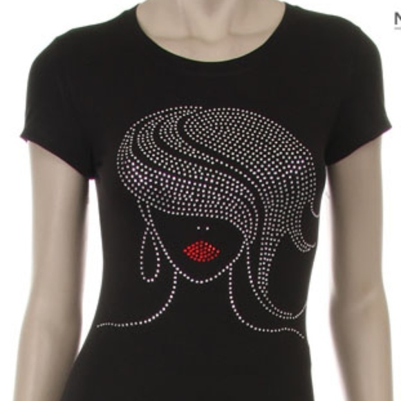 Tops - Plus Size Waving Hair Afro Girl Black T-Shirt